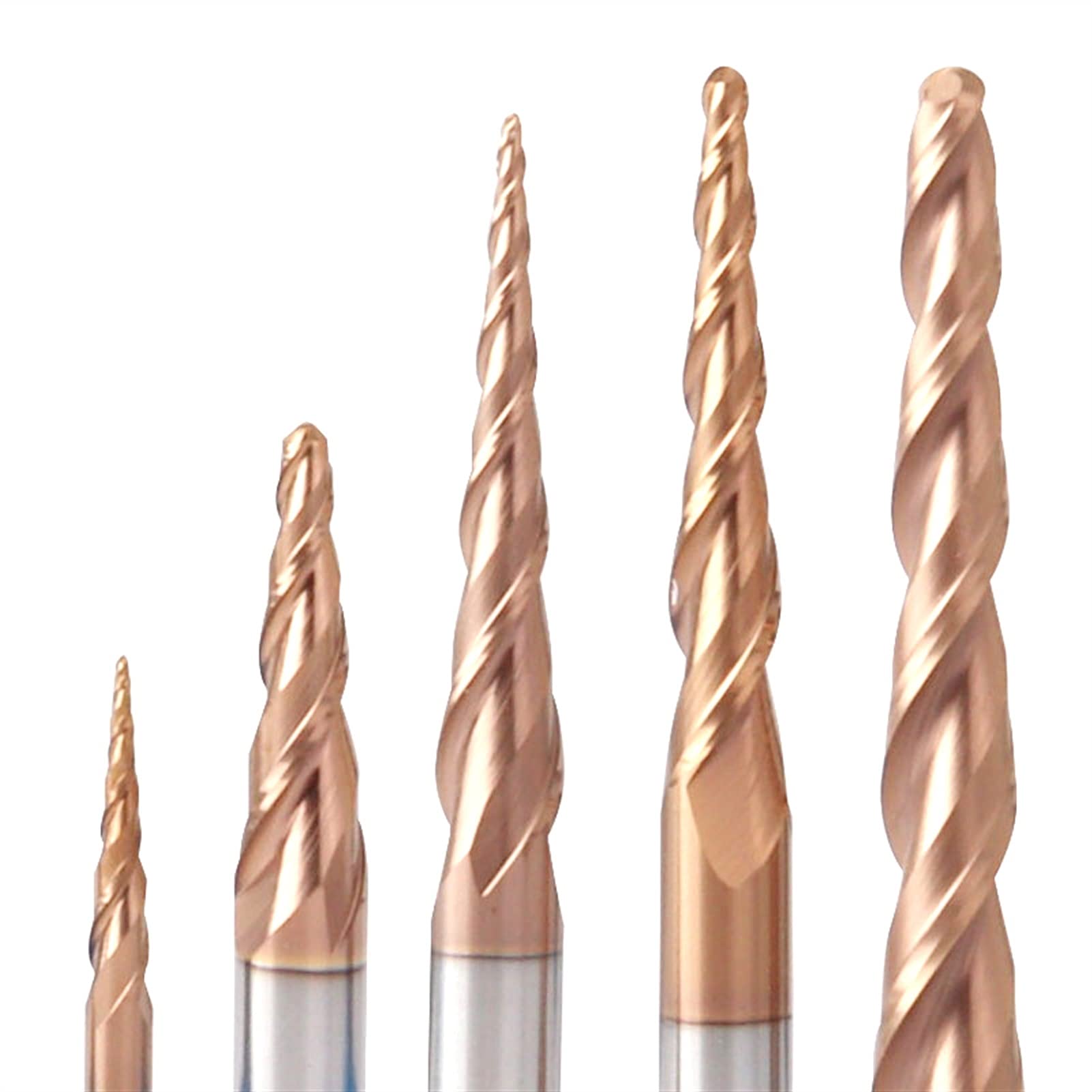 TTT Espiga Tungsteno Bola Nariz Taper Fin Mill Router Bit CNC Madera Fresado Cortador 4mm 6mm (Size : R0.25X30.5XD6X75L)