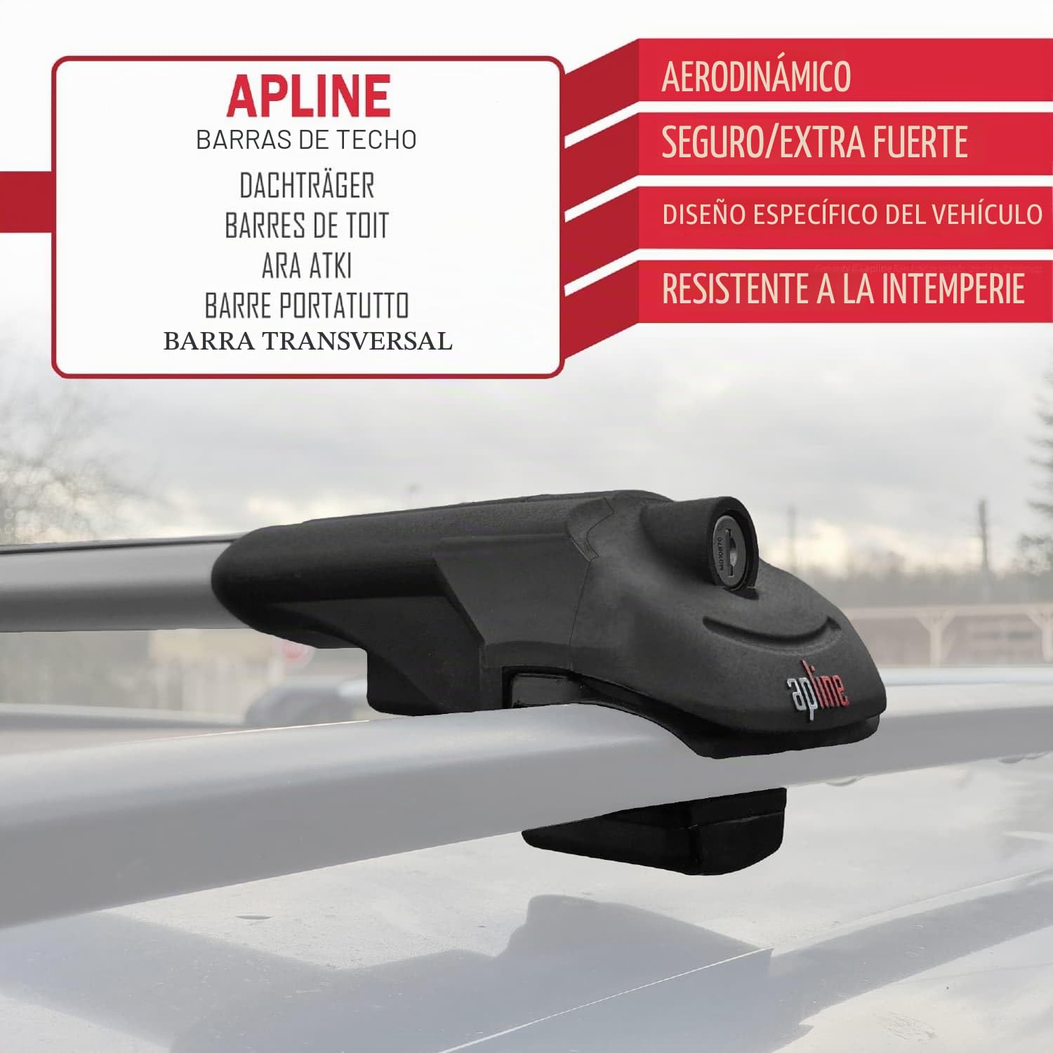 Compatible con Hyundai Tucson (JM) 2004-2009 Modelo Ace-1 Barra de Techo Auto Portaequipajes Barras Transversales Gris Aluminio 2 Barras