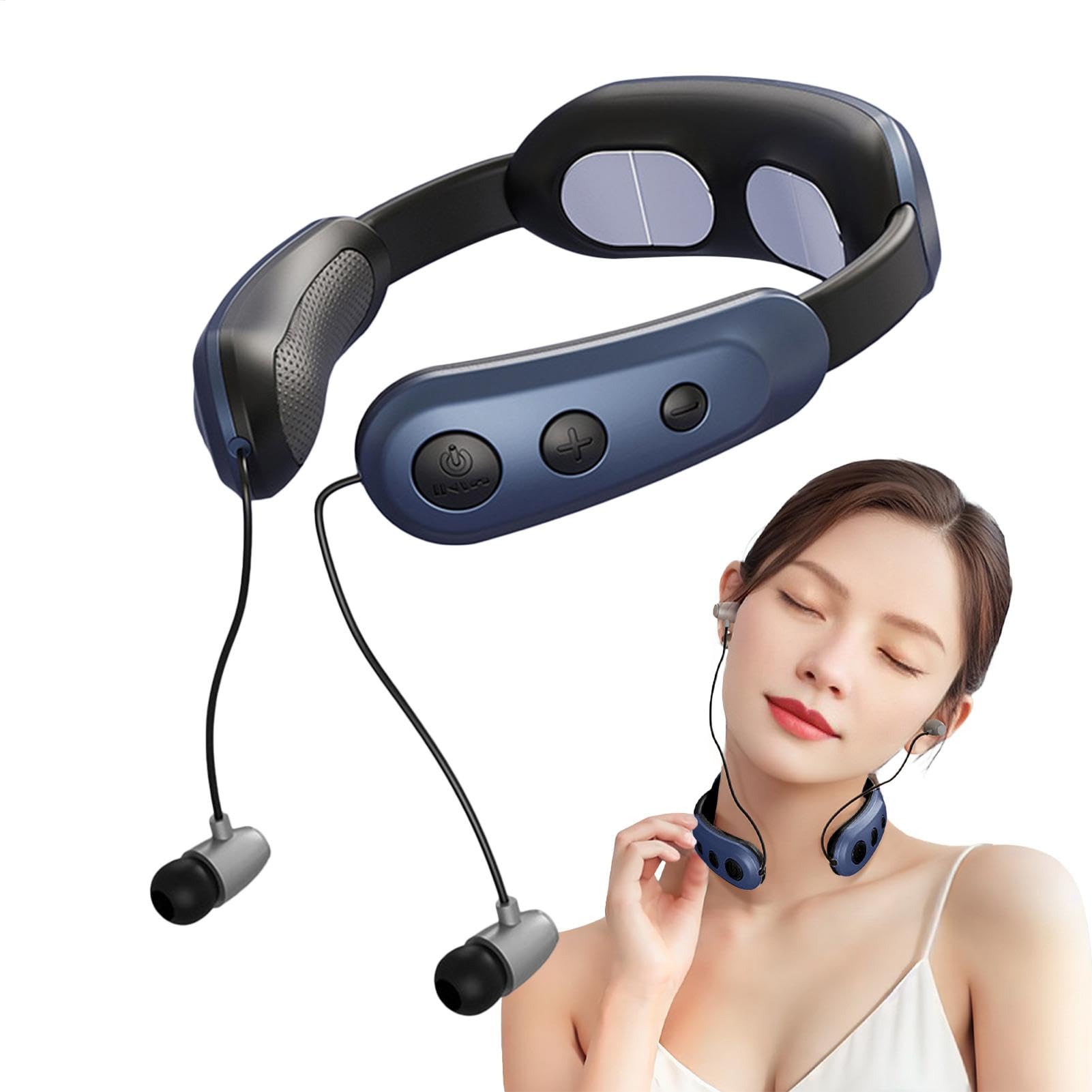 NuyhaddsCordless Neck Massager,2-in-1 Neck Tension Reliever Neck Relaxer | Versatile Travel Massager Deep Tissue Neck Massager for Women Men