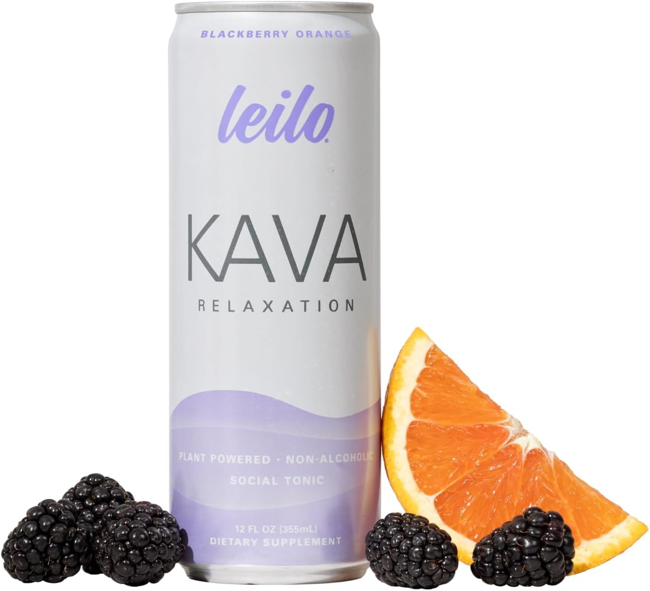 - Kava Powered Sparkling Relaxation Drink | Blackberry Orange - Non-Alc Calming Beverage | 12 fl oz Cans (Pack of 12)