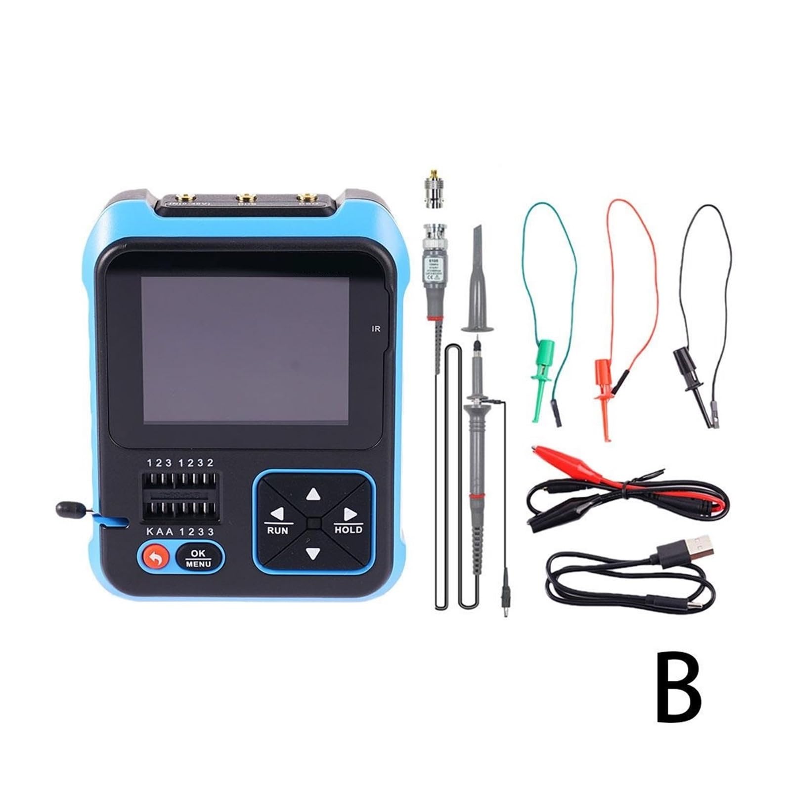 3 w 1 oscyloskop cyfrowy Tester próbnik elektroniczny wielofunkcyjny Generator sygnału Tester komponentów elektronicznych 500KHz 10 MS/s Test napięcia i prądu(B)