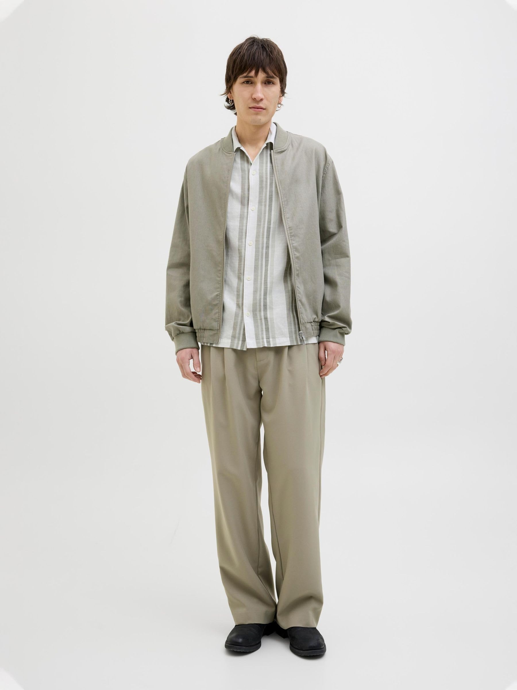 JACK & JONES Jprccsummer Stripe Resort S/S Shirt Sn Jprccsummer Stripe Resort S/S Shirt Sn Hombre (Pack de 1)