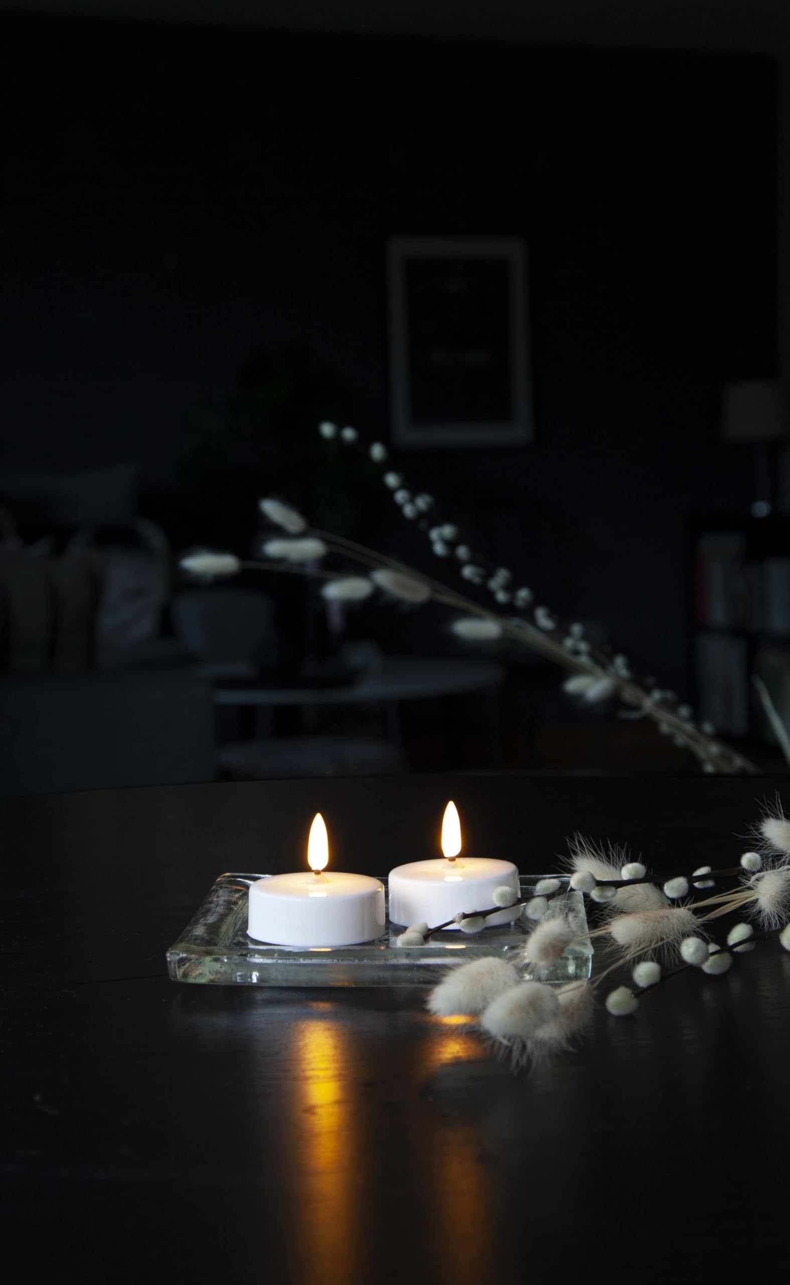 STAR TRADING LED-Kerze Flamme XL LED Teelichte 3D Flamme, Timer 6/18h, Kunststoff, 2er Set