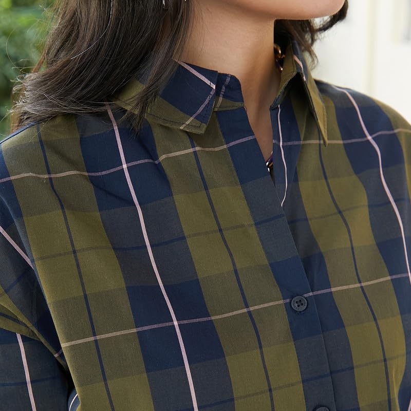 Image of PINACOLADA Women's Solid Oversized Shirt for Casual Wear | Spread Collar | Long Sleeve | Button Closure | Oversized Shirt Crafted with Comfort Fit for Everyday Wear