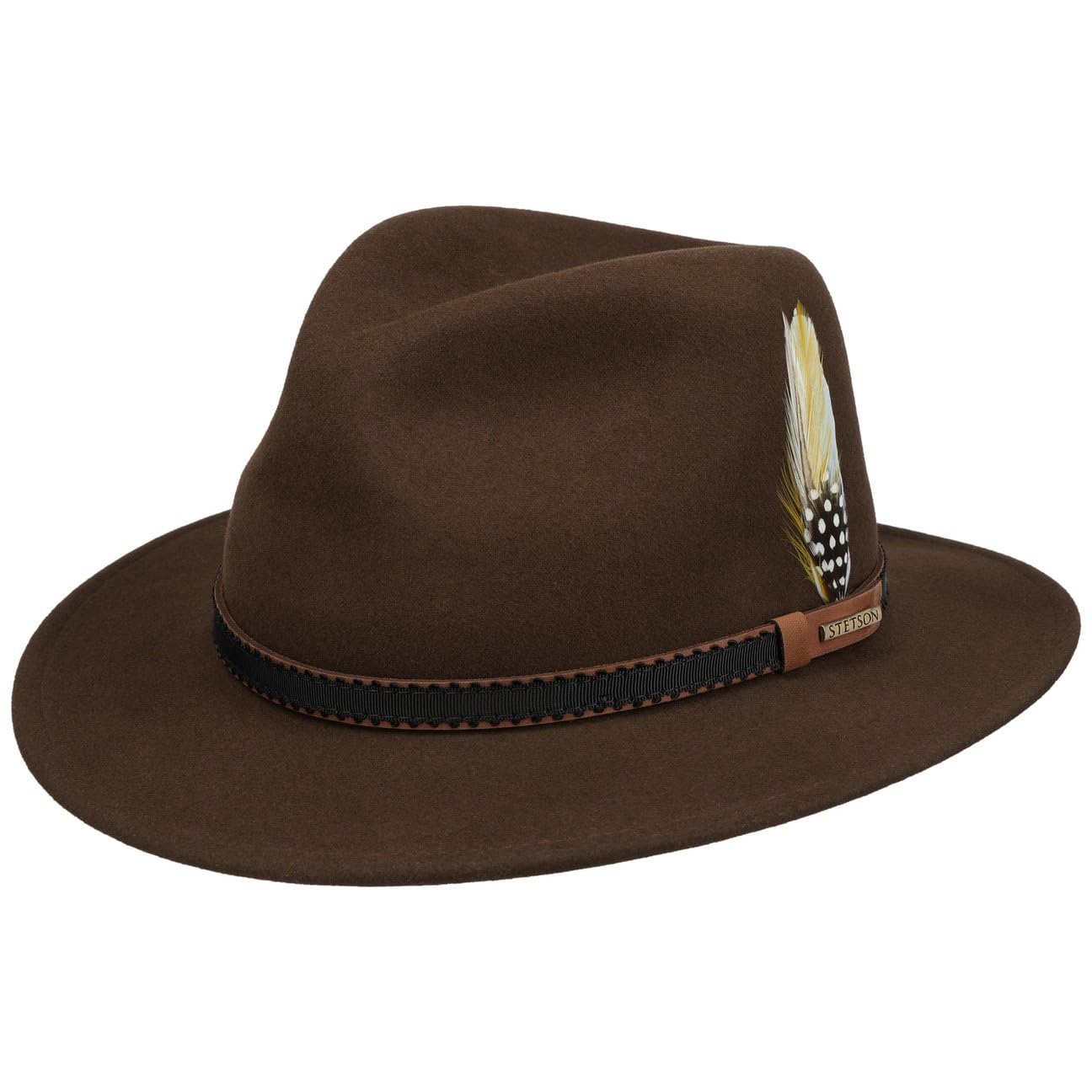 Stetson Kapelusz Filcowy Valrico VitaFeltMężczyźni - Made in USA meski outdoorowy e z filcu welnianego paskiem skórzanym wiosna-lato jesień-zima