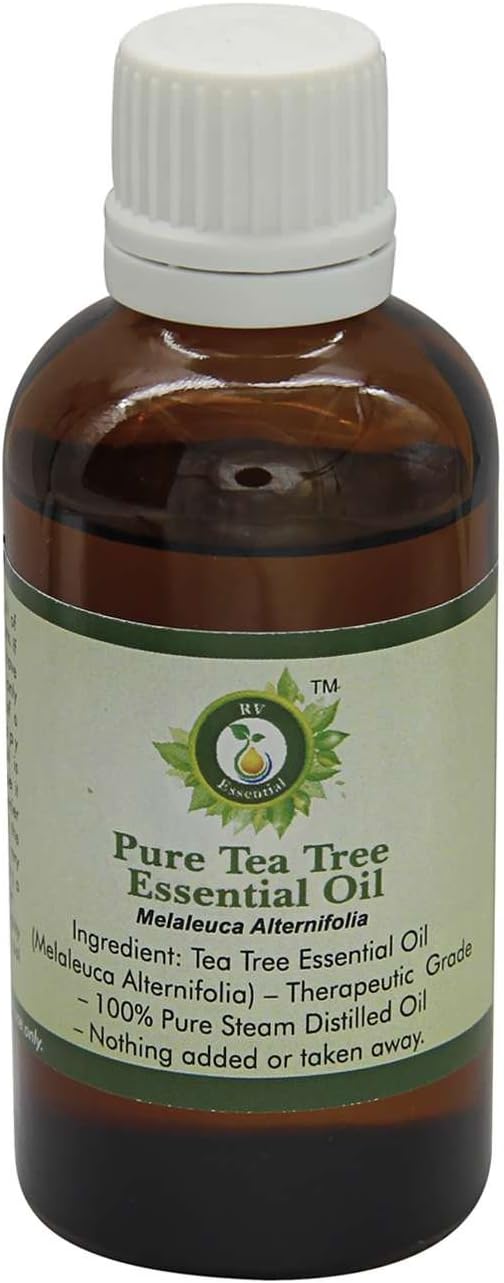 Tea Tree Essential Oil | Melaleuca Alternifolia | Tea Tree Oil | For Acne Treatment | Melaleuca Tea Tree Oil | 100% Pure Natural | Steam Distilled | Therapeutic Grade | 100ml | 3.38oz By R V Essential