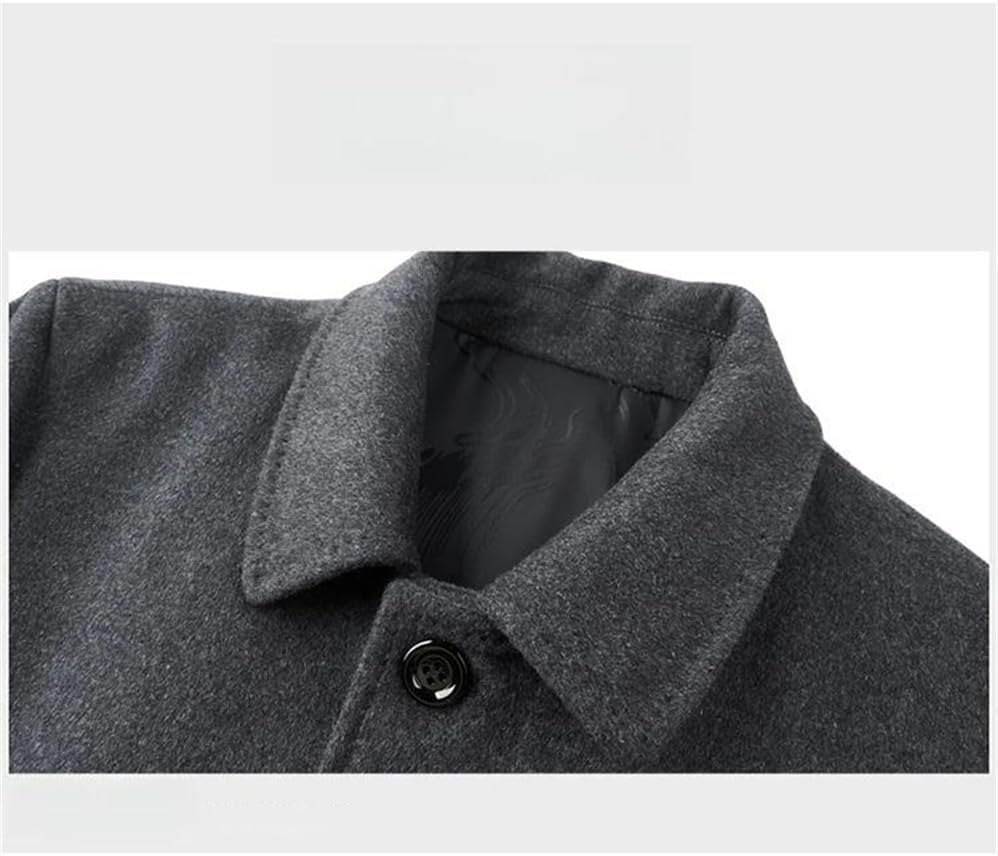 Men’S Winter Wool Coat – Thick Fleece-Lined Trench Overcoat, Elegant Wool Blend Jacket