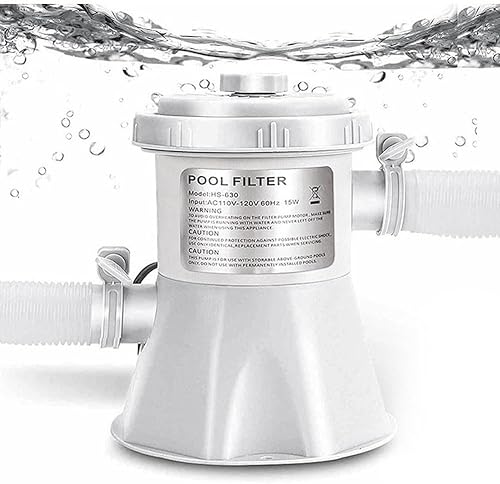 Miniatura 5 de Bomba de filtro de piscina de 300 GPH para piscinas pequeñas sobre el suelo, bomba de filtro para piscinas sobre el suelo, bombas de circulación de