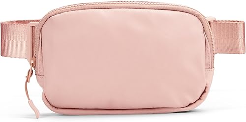 Riñonera cruzada con correa ajustable, bolsa de cintura pequeña para entrenamiento, correr, viajar, senderismo, color rosa, Rosado, Classic