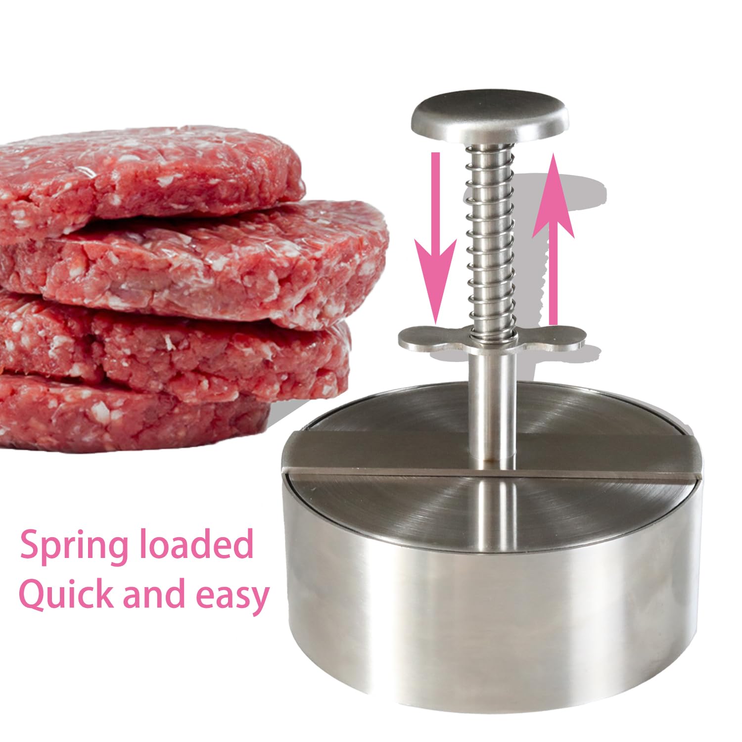 Burger Press Maker, 304 Stainless Steel Hamburger Patty Maker