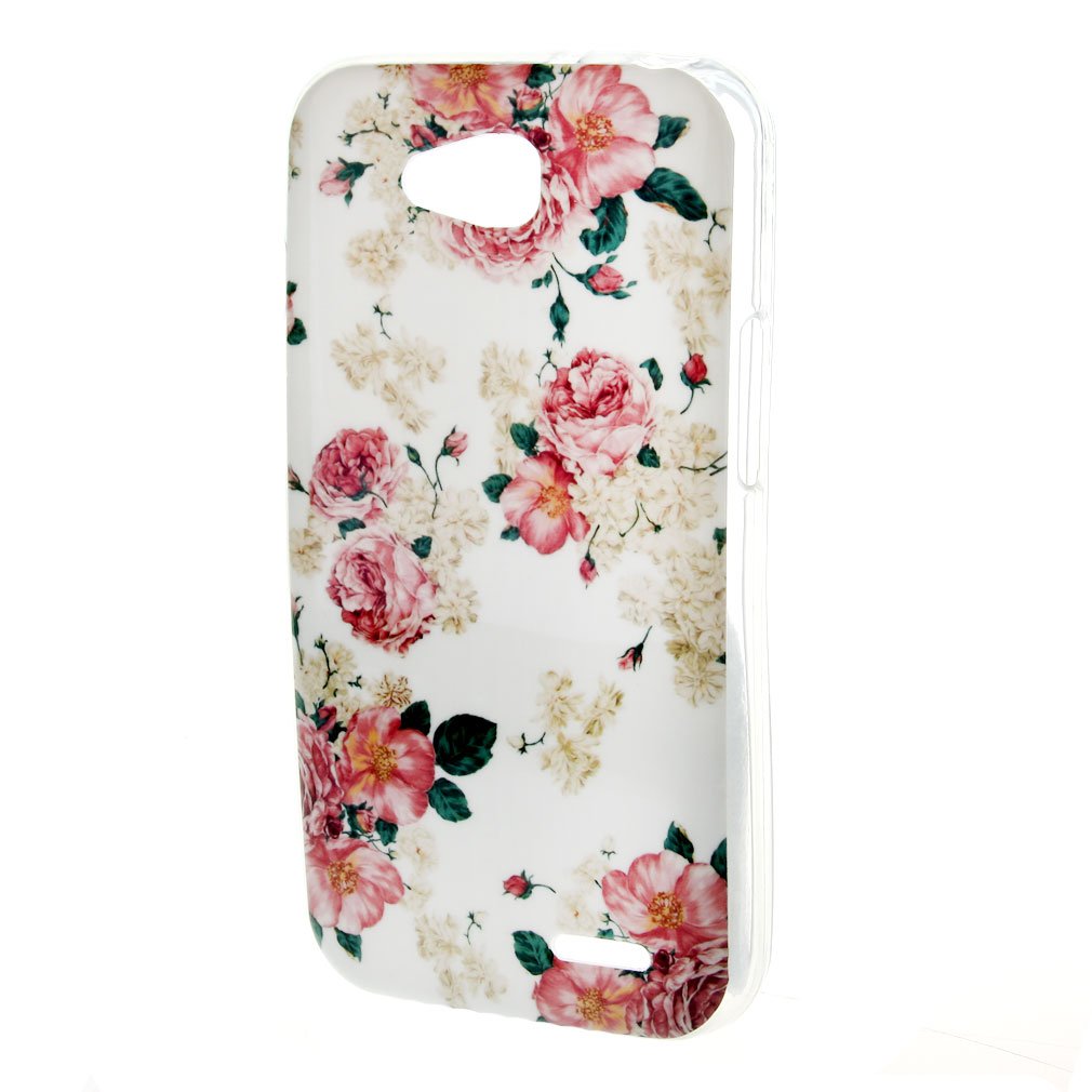 LG Optimus L70 Case , TUTUWEN Beautiful Flower Style Soft TPU Case Flexible Protective Rear Cover for LG Optimus L70