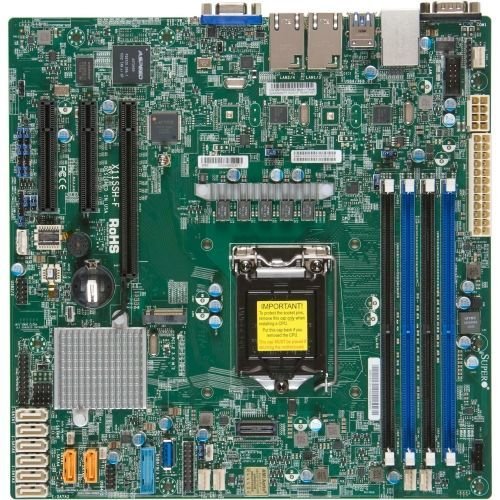 Supermicro MBD-X11SSH-F-O X11SSH-F - Motherboard - micro ATX - LGA1151 Socket - C236 - USB 3.0 - 2 x Gigabit LAN - onboard graphics