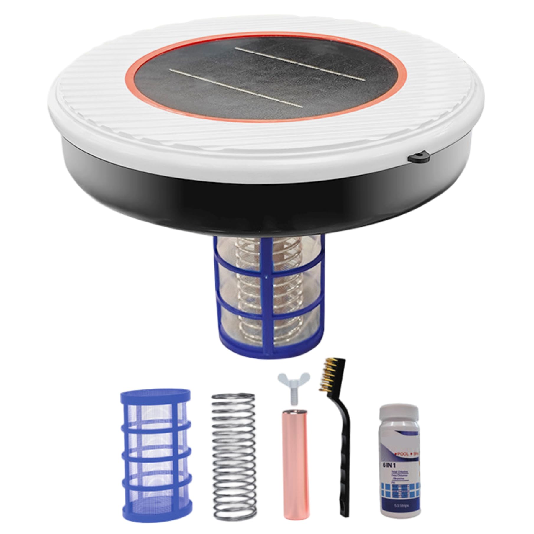 Ionizador solar para piscinas |.reduce los costos de productos químicos con la desinfección con iones de cobre para piscinas enterradas o elevadas |.Accesorio de piscina ABS