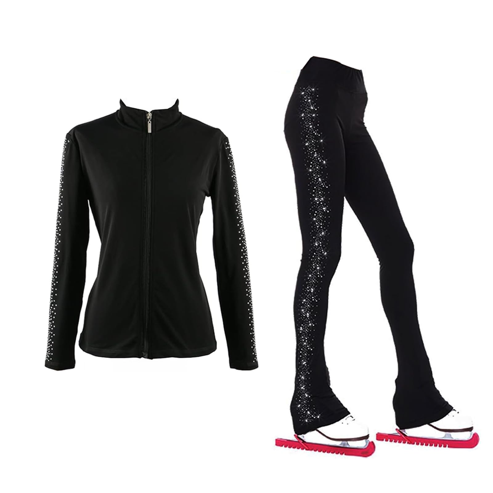 LIUHUO Eiskunstlauf-Trainingshose, Jacken, Mädchen, Damen, Fleece, warm, Trainingsanzug