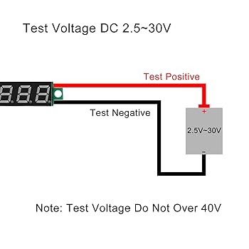 VOKTTA 2 St 0,28 Tum Digital Voltmeter DC 0~100 V 10A Dubbel LED