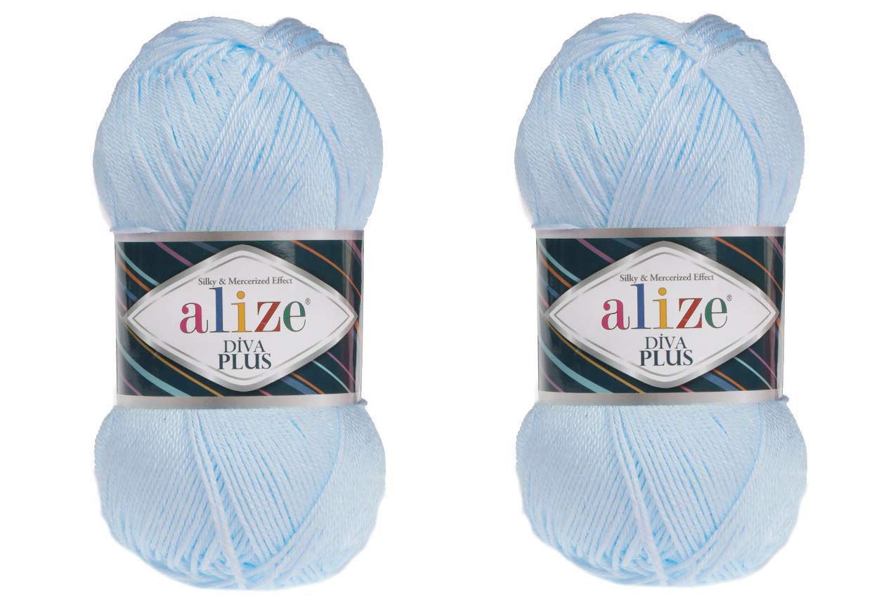 Alize Diva Plus Silk and Mercerized Effect (480 Light Blue)