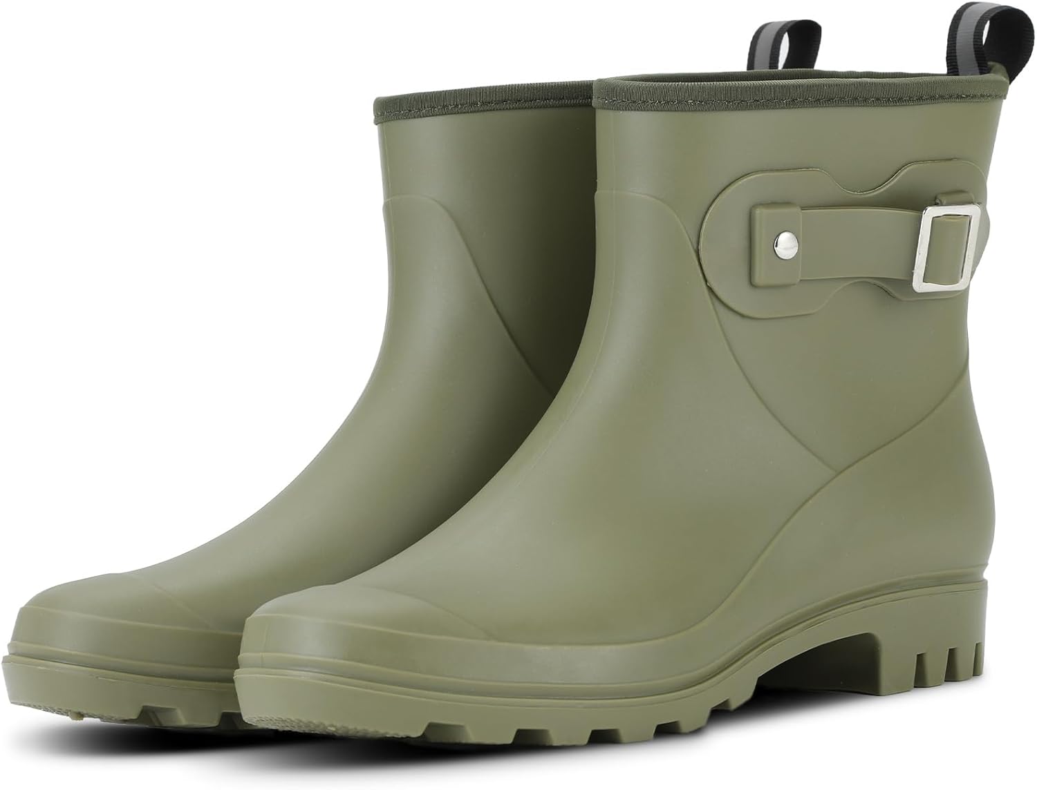 Women's Short Rain Boots Waterproof, Chelsea Ankle Rain Shoes Rubber Garden Boot for Ladies