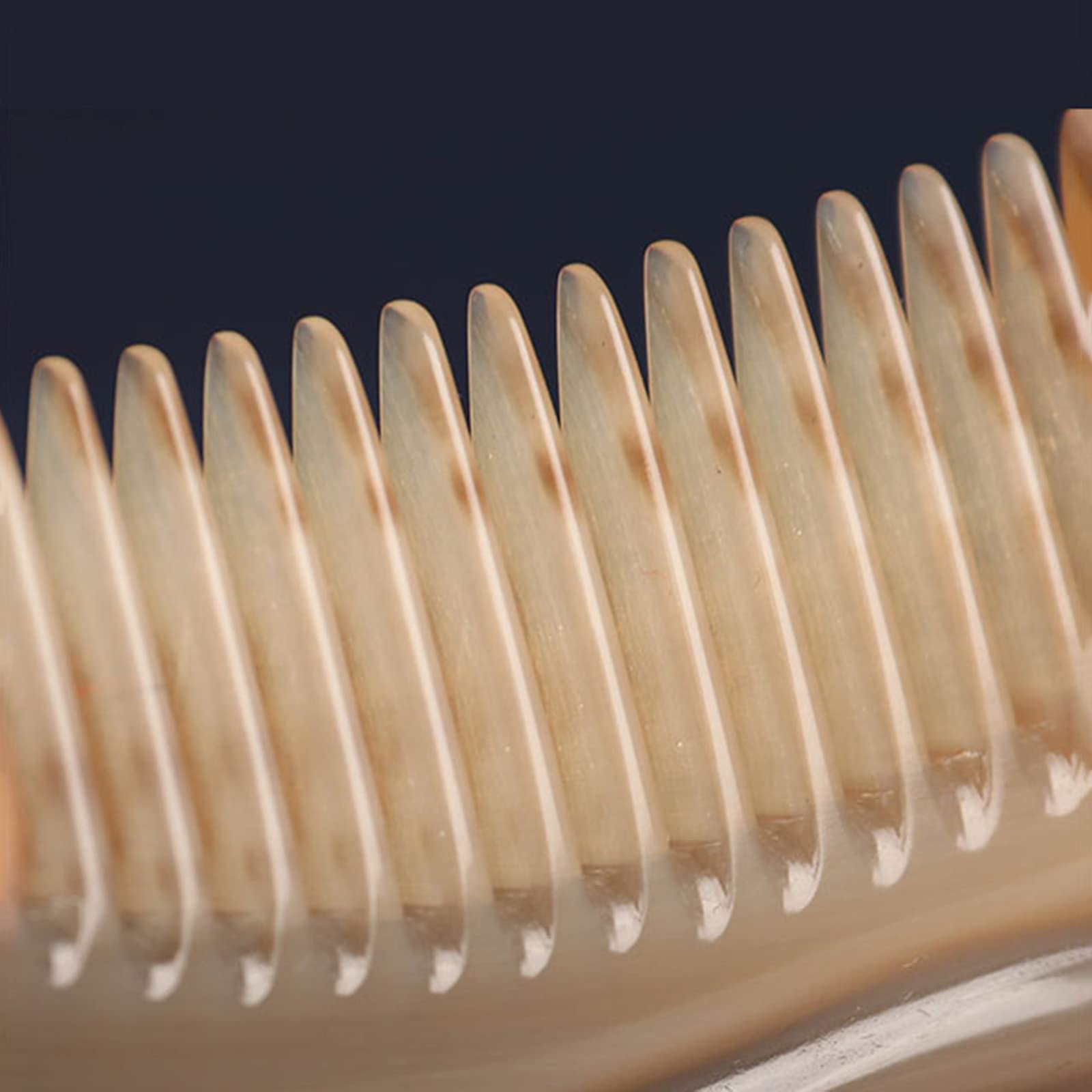 U/D Peine De Cabello, Peine De Cuerno De Buey Natural para Un Dedangling, Peine De Bolsillo Antiestático para Cabello Y Barba, Mini Peine Portátil Sin Mango,Natural