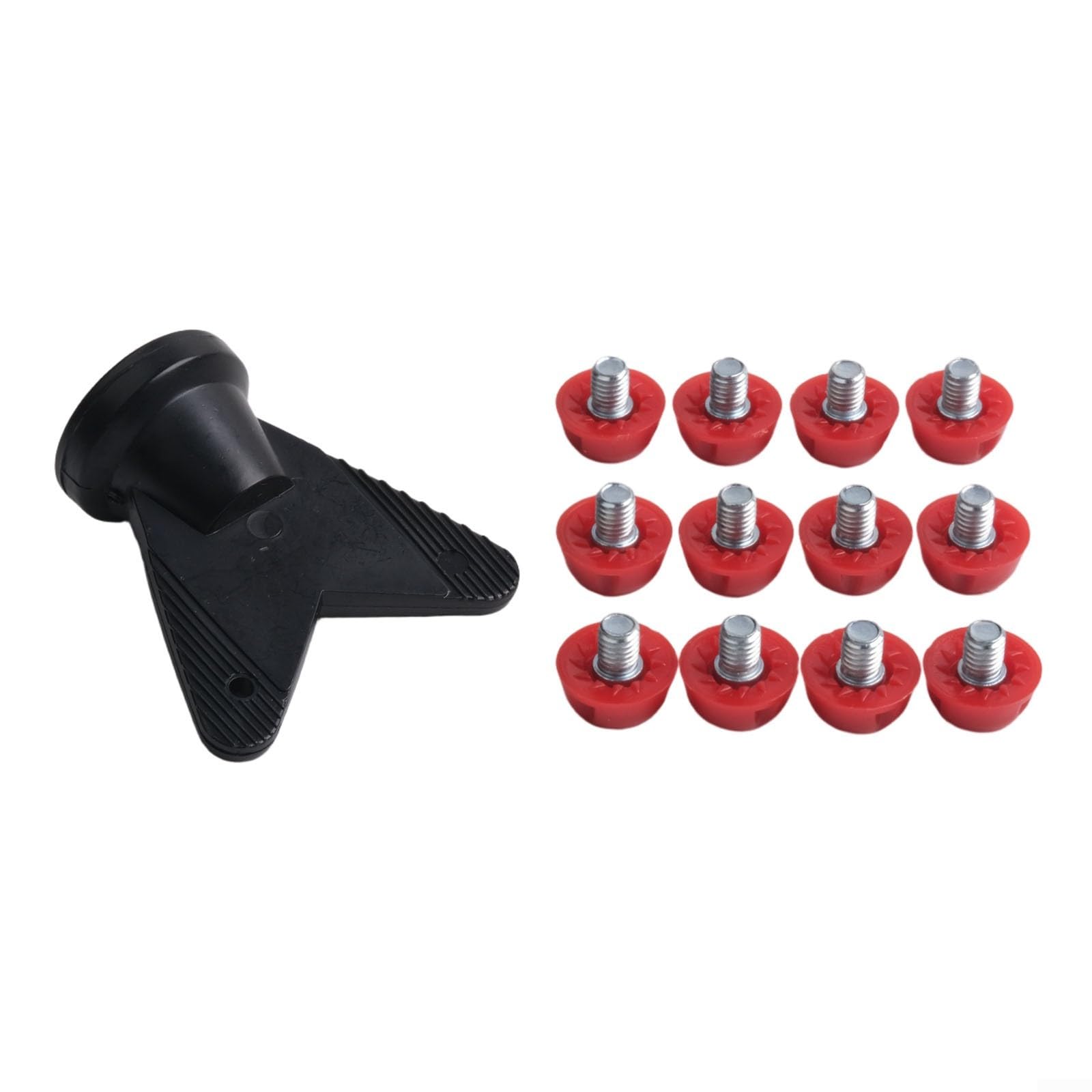 Set di 12 tacchetti di ricambio per scarpe da calcio, misure da 7 mm e 10 mm, per tacchetti da calcio da uomo, presa forte, in plastica antiscivolo, con chiave inglese (rosso)