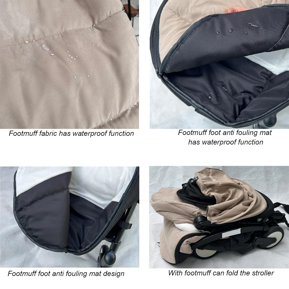 Coprigambe universale per passeggino caldo compatibile con Babyzen YOYO - Aggiungi imbottitura spessa, fodera morbida e superficie resistente agli spruzzi, lavabile in lavatrice (tortora)