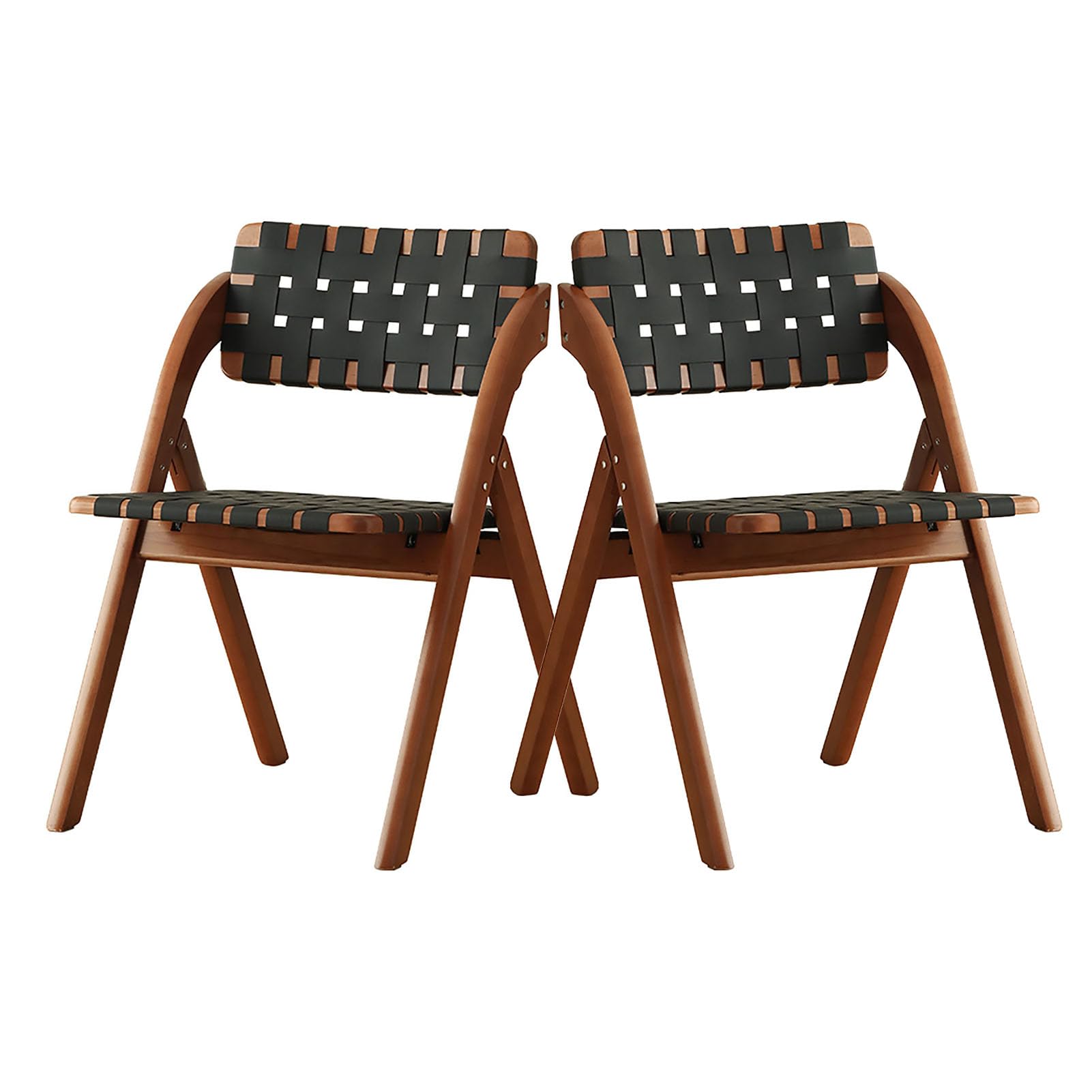 Chaises pliantes vintage en bois confortables pour petits espaces