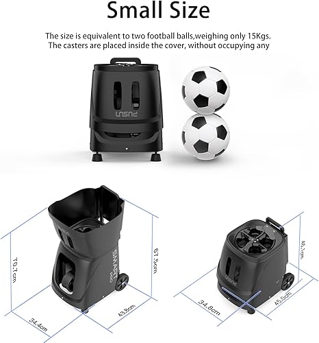 Miniatura 4 de PT-SMARTPro - Máquina de pelota de pádel, lanzador de bolas inteligente con control de aplicación, programación de 20 puntos, 12 modos de servicio,