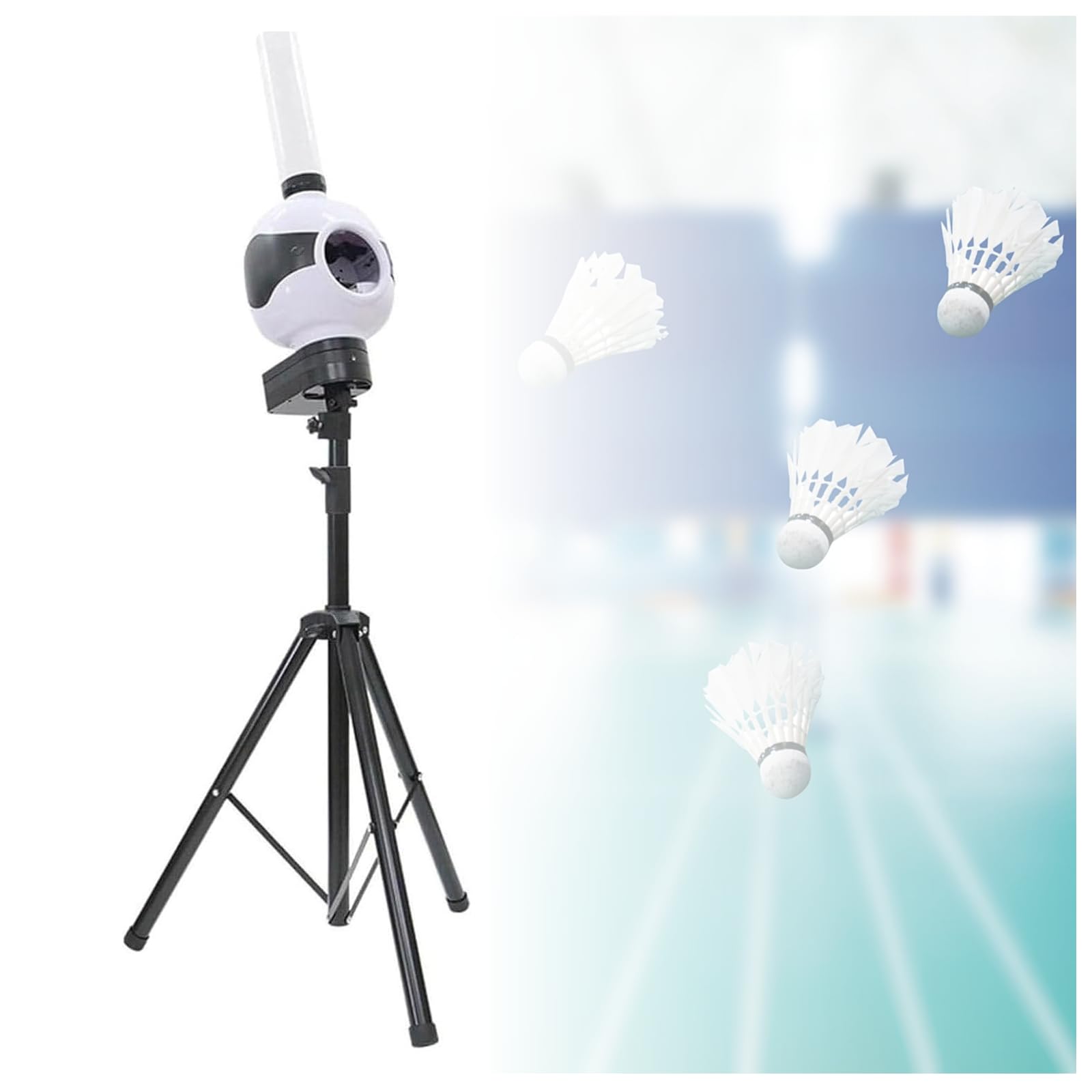 ZHENYUWANG Automatic badminton shuttlecock serving machine, shuttlecock throwing machine set, portable badminton shuttlecock launcher, suitable for indoor and outdoor competition and training