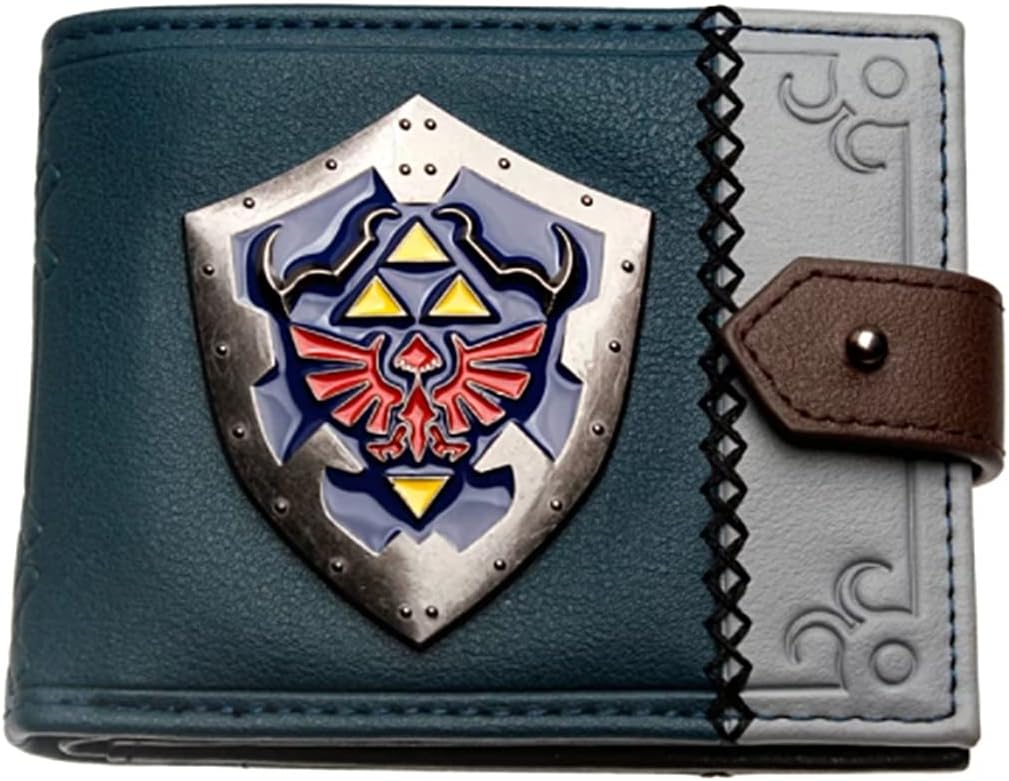yzohu Legend of Zelda Snap Close Metal Logo Bi-Fold Wallet