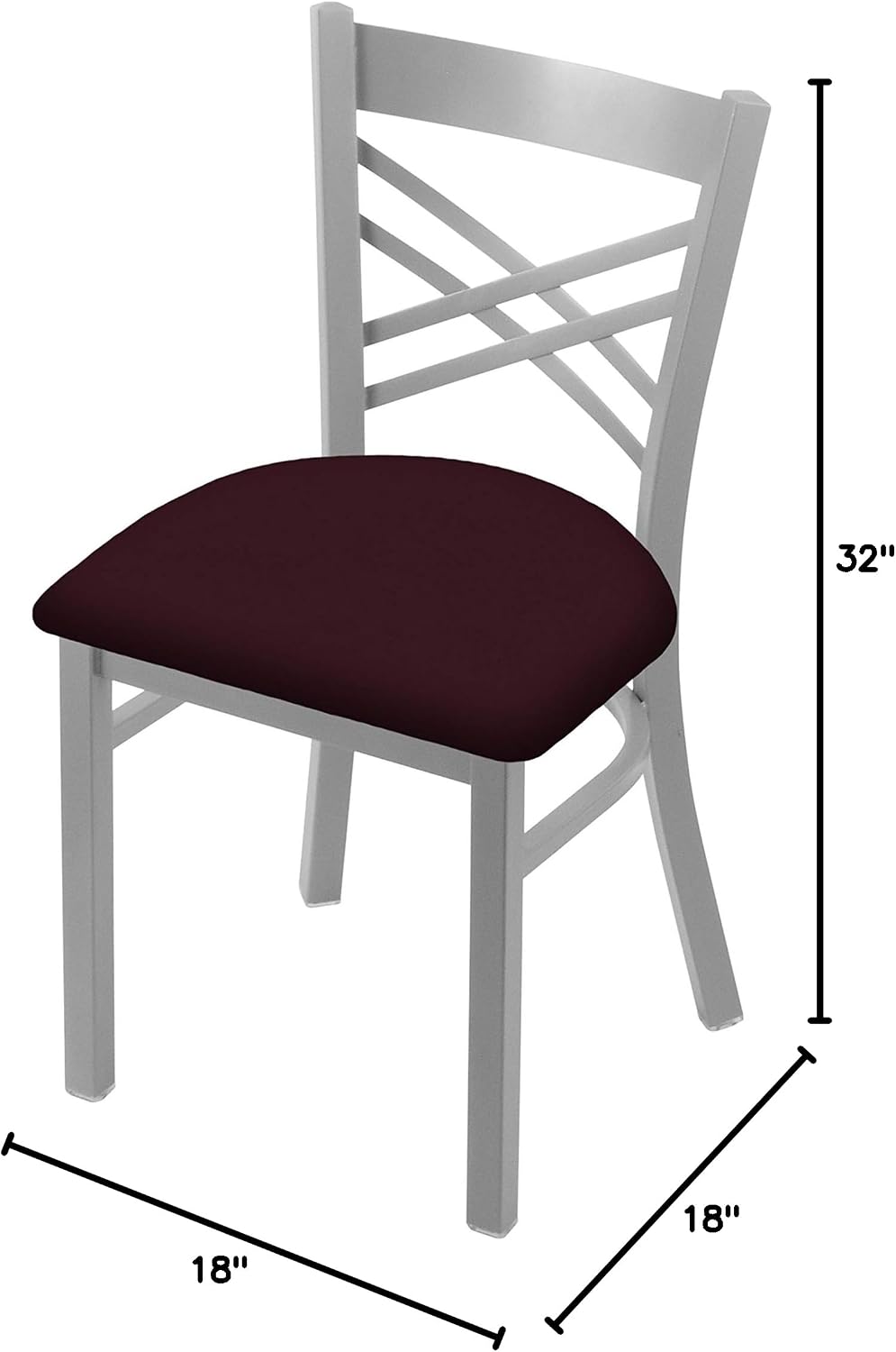 HBS 620 Catalina 18" Chair with Anodized Nickel Finish and Canter Bordeaux Seat
