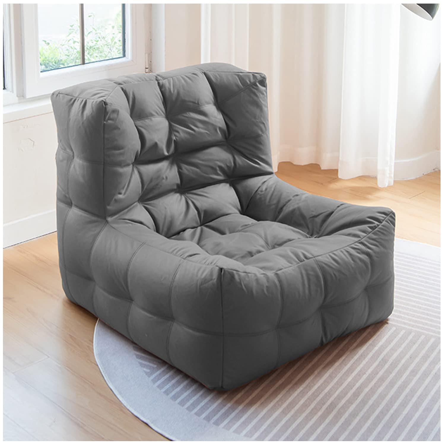 Fauteuil de Sol rembourré Facile Bean Bag Chair (sans Rembourrage) siège Adulte canapé canapé canapé canapé canapé canapé Meuble Chaise de Sol Chaise de Support de Dossier Gray