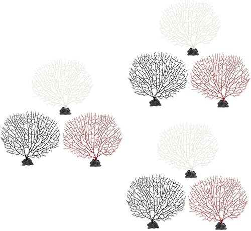 FRCOLOR 9 Pcs Simulated Coral Ornaments Realistic Coral Reef Resin Coral Tree Resin Coral Sculpture Resin Fish Hideout Coral Branch Statue