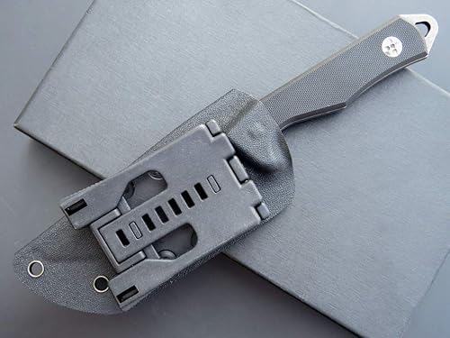 Miniatura 8 de Eafengrow EF107 Cuchillo de hoja fija con hoja de acero D2 y funda Kydex - Cuchillo compacto G10 para exteriores (negro)