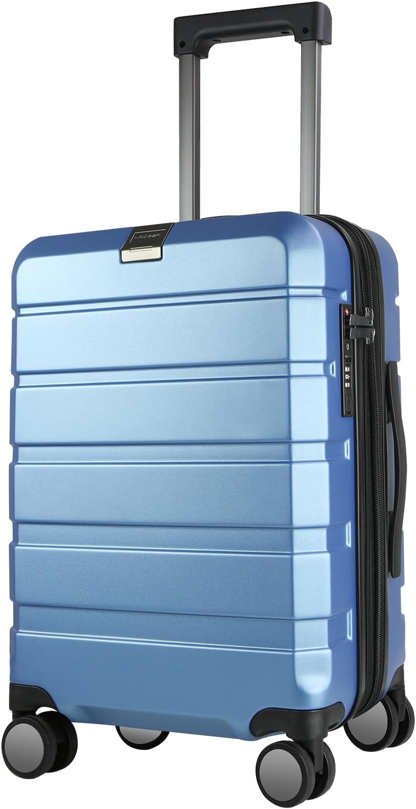 Hardside Expandable Carry On Luggage with Spinner Wheels & Built-in TSA Lock, Durable Suitcase Rolling Luggage with USB Port, Carry-On 20-Inch, Light Blue