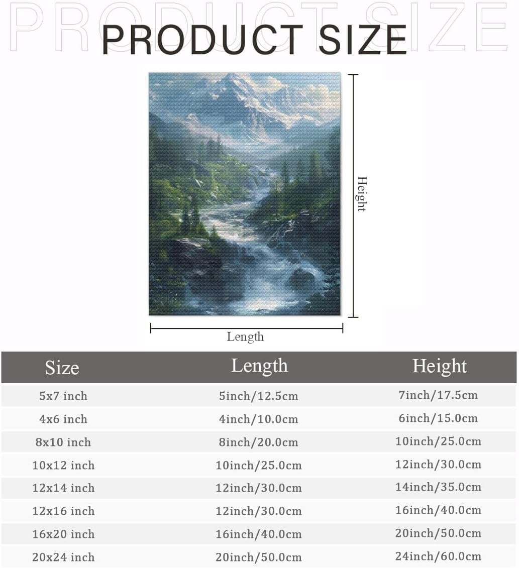 CVURMFH Forest Mountain River Diamond Art Kits for Adults, DIY 5D Flowers Diamond Painting Kits for Garden, Paint by Numbers Kit Flowers Diamonds Art Gem Crystal Easy 16x20 Inch