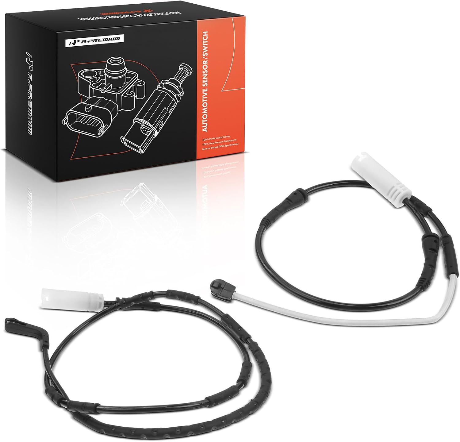 A-Premium Front and Rear Disc Brake Pad Wear Sensors Compatible with BMW 323i 328i/328i xDrive 335d 335i 335is 135i, 2-PC Set