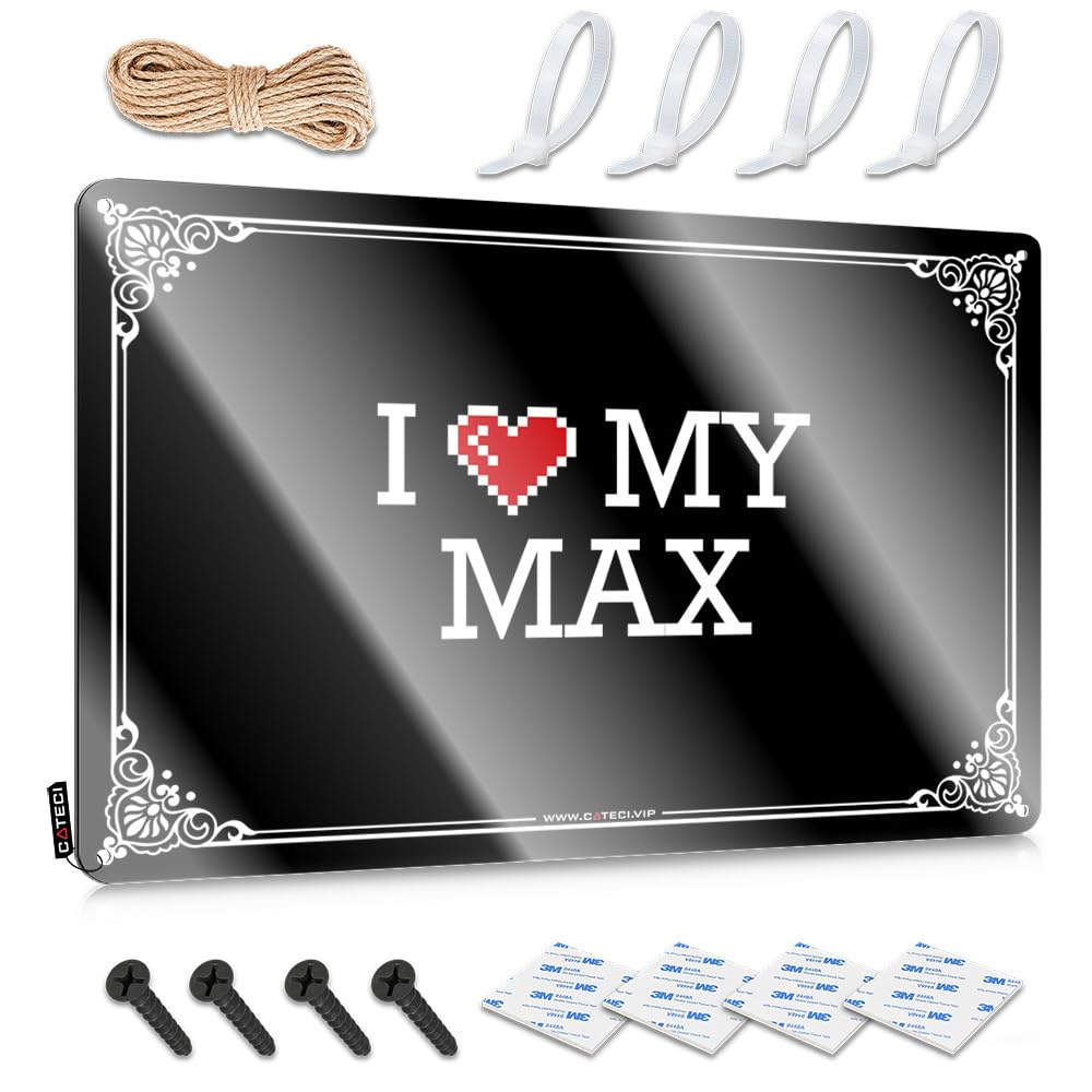 Fzfn Colour Matal Sign Funny Stuff Waterproof I Love My Max - Vintage Wall Decor For Mancave(20X30cm)