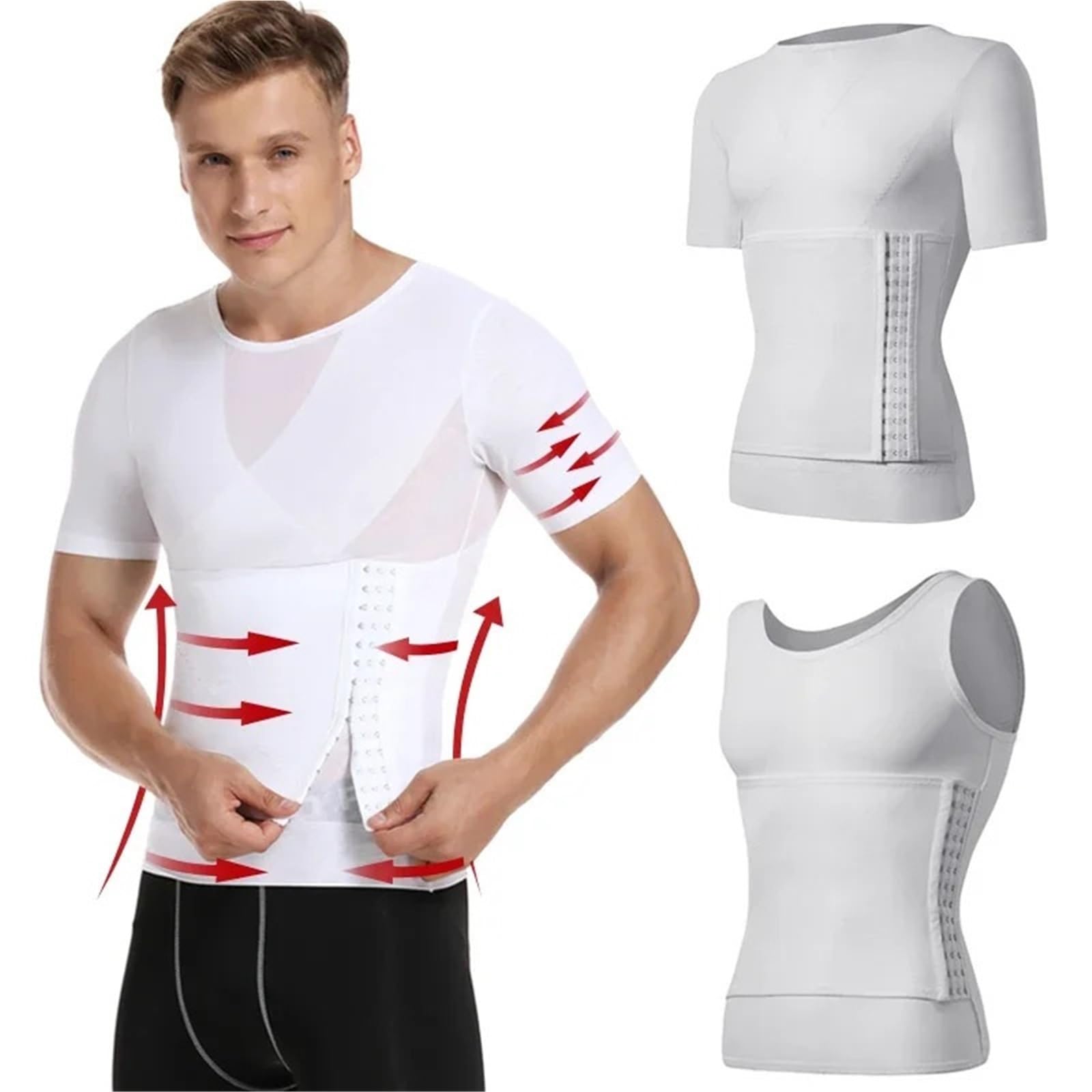 Prendas Moldeadoras Hombre Camisetas de compresión Moldeadoras for Hombre, Fajas Reductoras Abdomen, for ginecomastia, corsés, Cintura