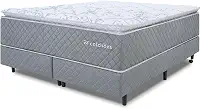 Cama Box com Colchão Queen Pillow Top Molas Ensacadas Premium Sleep Cinza 158x198cm BF Colchões