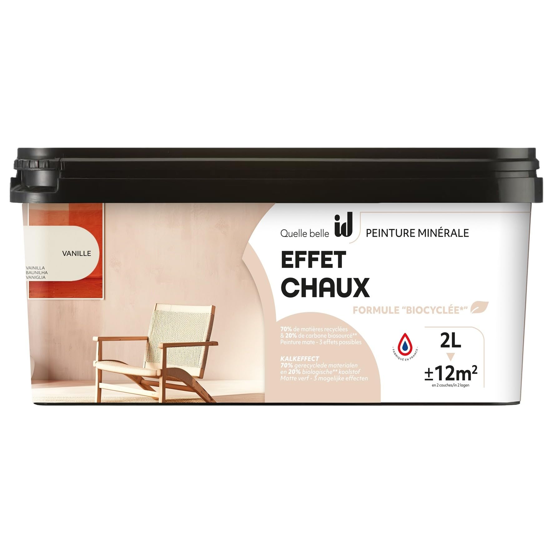 ID PEINTURE MINÉRALE EFFET CHAUX VANILLE 2L PARIS