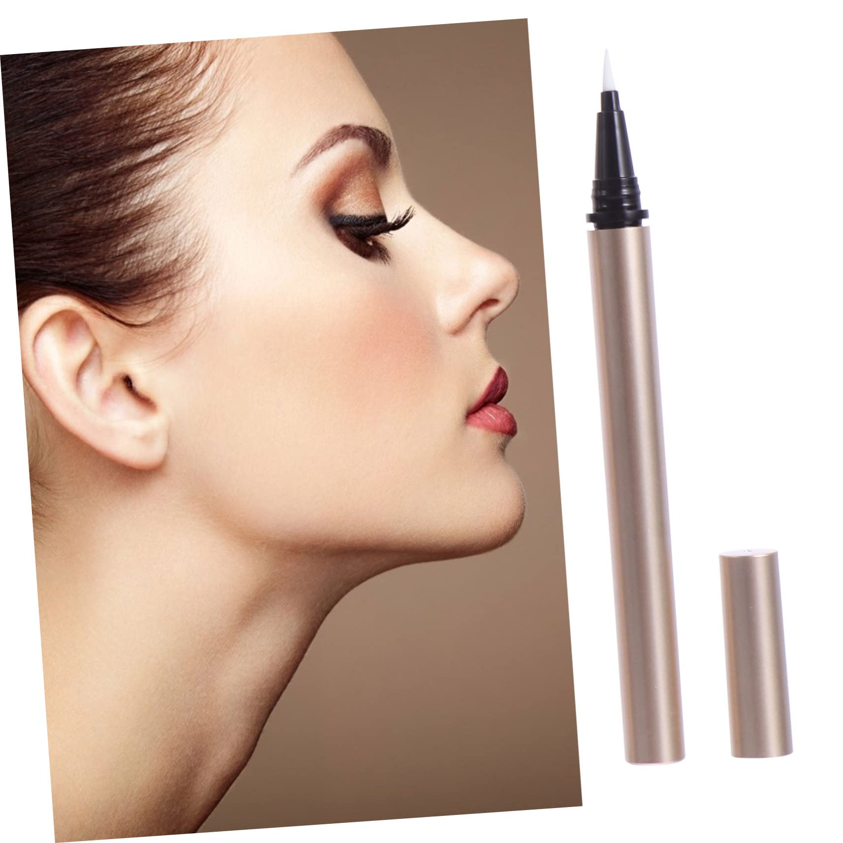 Veemoon 5 Pezzi Tubetto di Eyeliner Vuoto 1ml, Contenitore Ricaricabile in Plastico Oro, Leggero, per Saloni Cosmetici