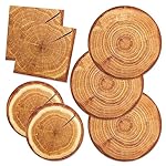 CC HOME Wood Grain Birthday Paper Plates Napkins Natural Solid Wooden Disposable Tableware Set Party Supplies Wood Grain Theme Dinnerware Cutlery Sets Serves 24 Guests 88PCS