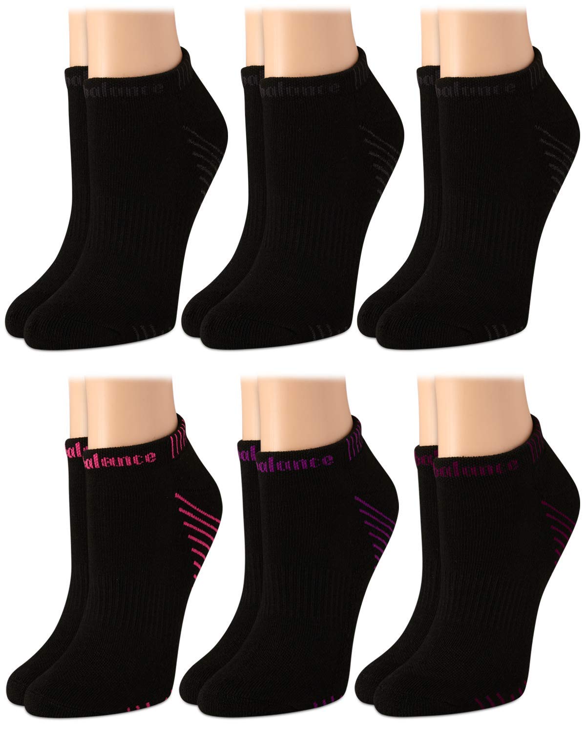 Women's Athletic Arch Compression Cushion Comfort Low Cut Socks (6 Pack)