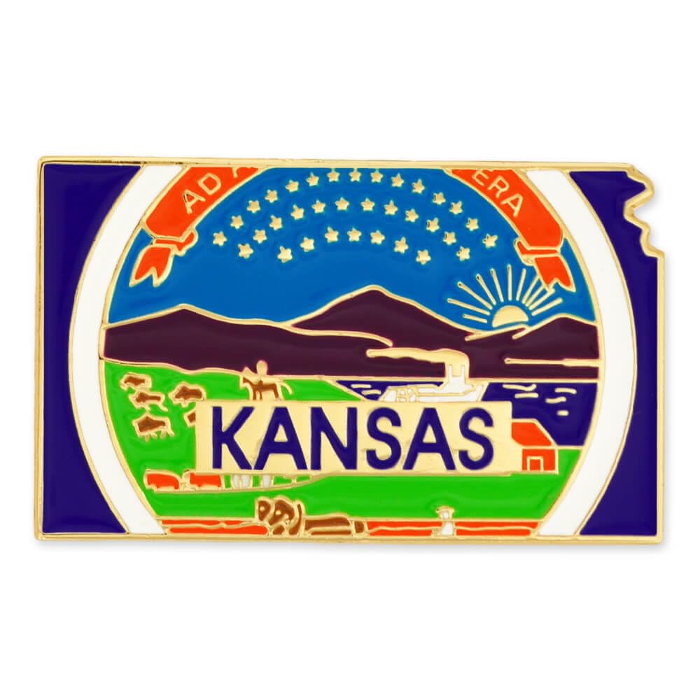 PinMart State Shape Flag Lapel Pin