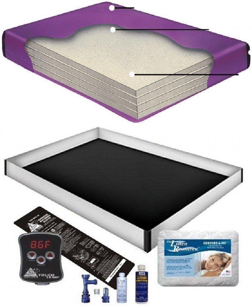 Boyd's 90% WAVELESS WATERBED Mattress/Liner/Digital Heater/PAD/Fill Drain/Conditioner KIT (California King 72x84 Tranq4P1)