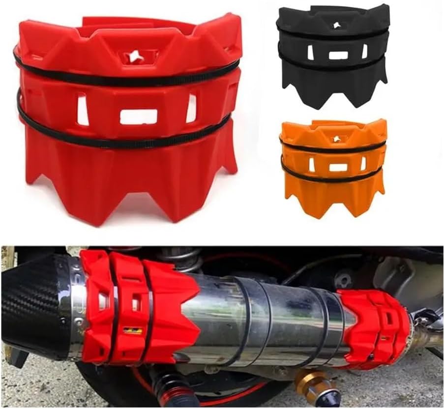 Exhaust Tail Pipe Protector Cover Anti-Scalding Exhaust Muffler Ring Elastic Exhaust Silencer Ring for End Pipe Protection Heat Shield Wraps