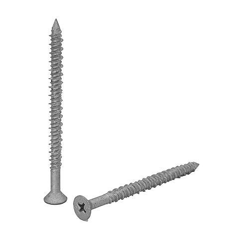 Miniatura 4 de CONFAST Tornillos para hormigón de 14" x 2-14" de acero inoxidable 410 Phillips avellanados planos con broca de hormigón para anclar a mampostería,