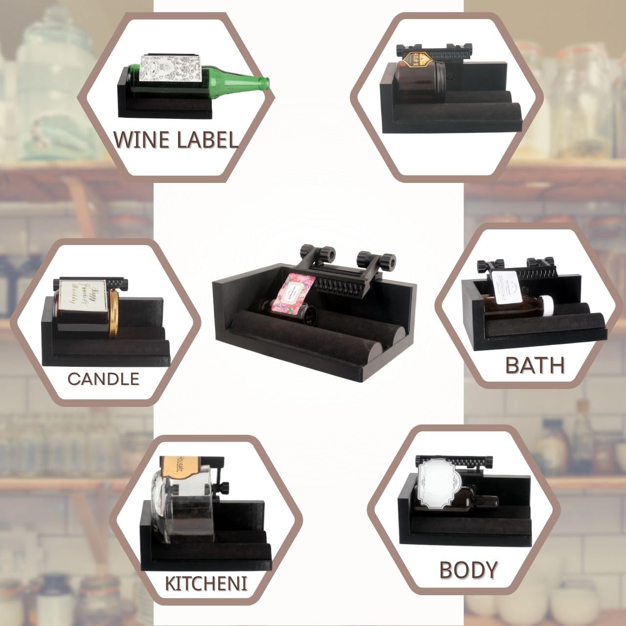 Manueller Etikettenapplikator – Präzisions-Etikettierer für Flaschen und Gläser, ideal für Kerzen, Wein-/Bierbehälter, Schönheits- und ätherische Öle, verstellbare Höhe für einfaches Beschriften