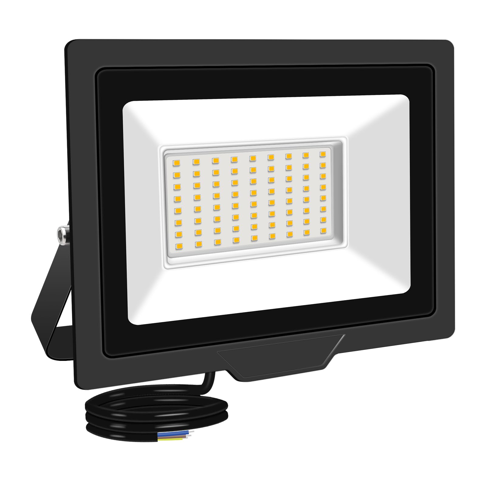 PICAA LED Security Lights with Motion Sensor 50W PIR Sensor Warm White LED Flood Lights Outdoor IP66 Waterproof Floodlight Wall Light for Garage Garden Forecourt Hallway