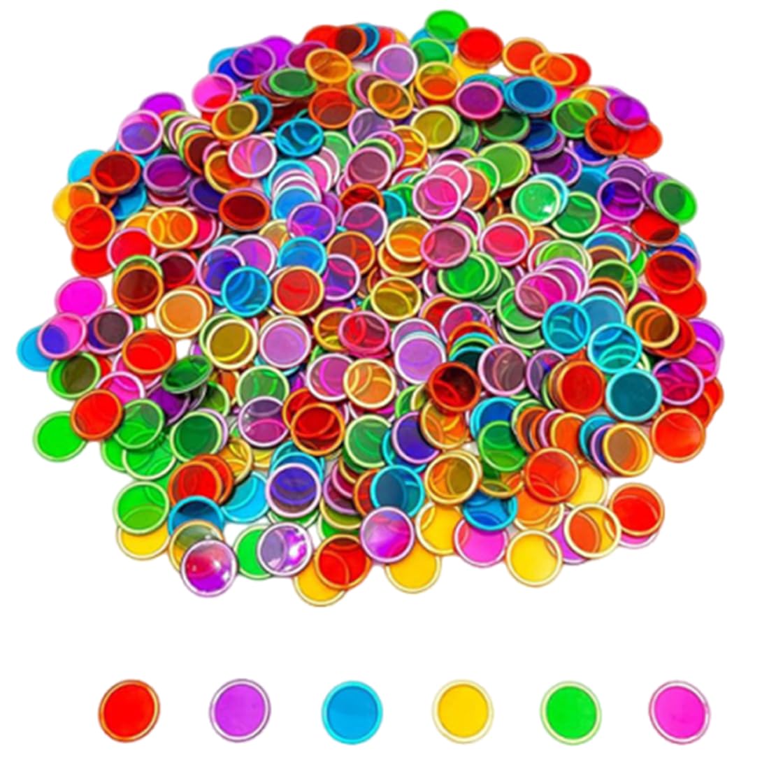 100 Pezzi Set Bingo Magnetico, Gettoni con Anello in Metallo, Segnalini in Plastica, Marker per Matematica, Conteggio, Ricerca Scientifica, Kit STEM, Serate di Gioco in Famiglia (multicolore)