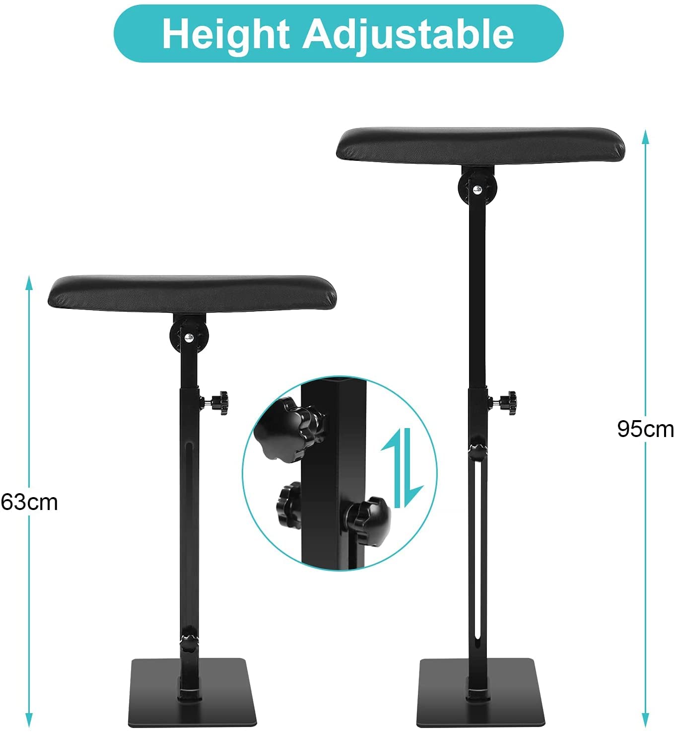 Reposabrazos para Tatuaje Profesional, Altura Ajustable Soporte para Reposapiés Brazo y Almohadilla Esponja Suave Reposabrazos Portátil para Brazo de Tatuaje